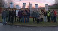 Daily Echo workers on the picket line - Click to view a larger version
